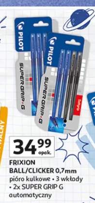 Ball/clicker 0,7mm pióro kulkowe • 3 wkłady • 2x SUPER GRIP G automatyczny