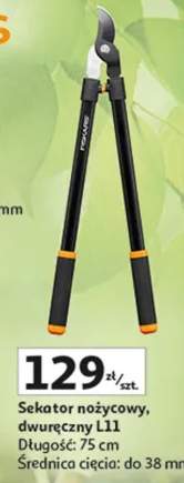 Sekator nożycowy, dwuręczny L11 Długość: 75 cm Średnica cięcia: do 38 mm