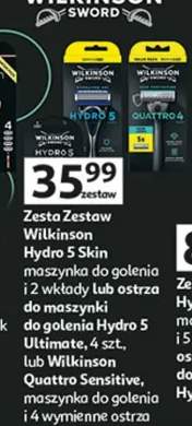 Zestaw Hydro 5 Skin maszynka do golenia i 2 wkłady lub Hydro 5, maszynka do golenia i 2 żyletki