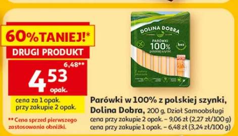 Parówki w 100% z polskiej szynki, Dolina Dobra