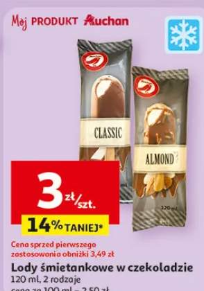 Lody śmietankowe w czekoladzie 2 rodzaje