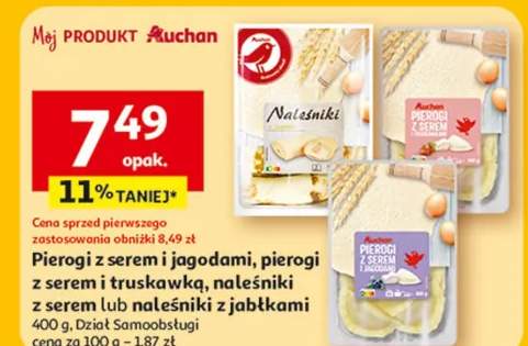 Pierogi z serem i jagodami, pierogi z serem i truskawką, naleśniki z serem lub naleśniki z jabłkami