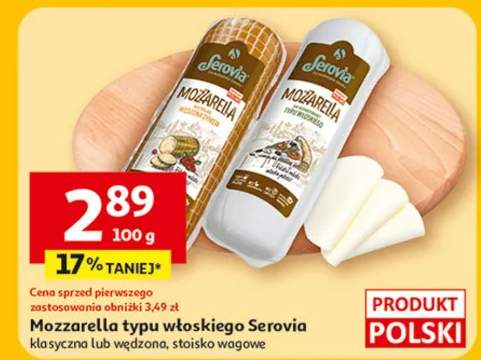 Mozzarella di bufala włoskiego Serovia klasyczna lub wędzona, stoisko wagowe
