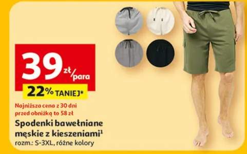 Spodenki bawełniane męskie z kieszeniami