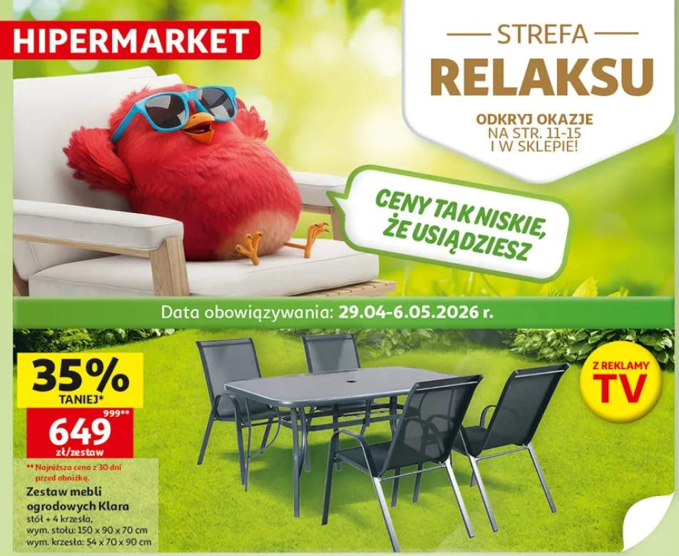 Zestaw mebli ogrodowych Klara stół + 4 krzesła