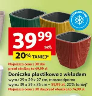 Doniczka plastikowa z wkładem mrozoodporna 29x29x27cm