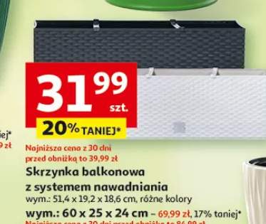Skrzynka balkonowa z systemem nawadniania 51,4x19,2x18,6cm