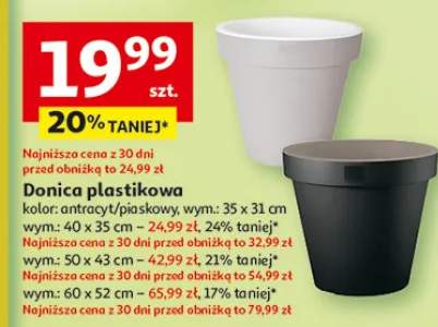 Donica plastikowa antracyt/piaskowy 35x31cm