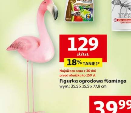 Figurka ogrodowa flaminga 35,5x15,5x77,8cm