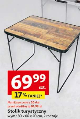 Stolik turystyczny składany kempingowy i 4 krzesła motyw drewna