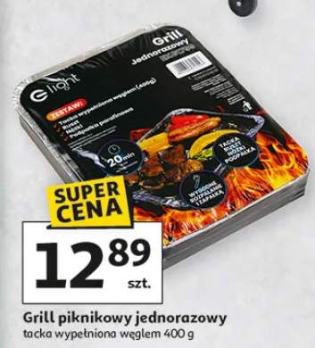 Grill piknikowy jednorazowy tacka wypełniona węglem