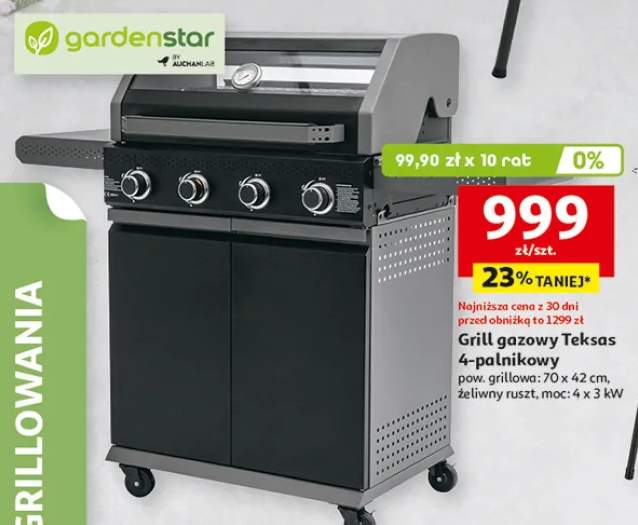 Grill gazowy Teksas 4-palnikowy Gardenstar
