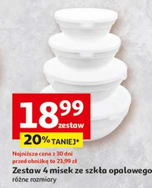 Zestaw 4 misek ze szkła opalowego