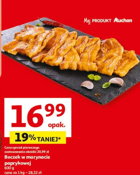 Boczek w marynacie paprykowej Mój Produkt Auchan
