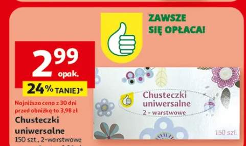 Chusteczki uniwersalne 2-warstwowe Auchan