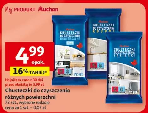 Chusteczki do czyszczenia uniwersalne Auchan