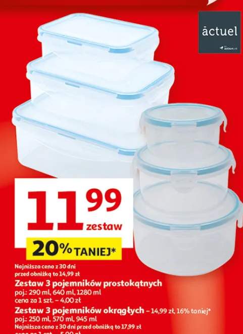 Zestaw 3 pojemników prostokątnych actuel