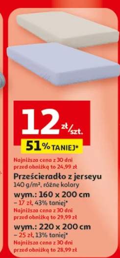 Prześcieradło z jerseyu 160x200cm