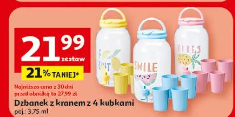 Dzbanek z kranem z 4 kubkami