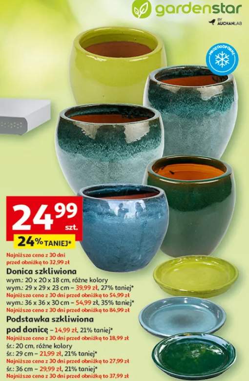 Podstawka szkliwiona pod donicę Gardenstar różne kolory śr. 20cm