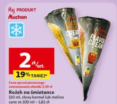 Rożek na śmietance Auchan malina