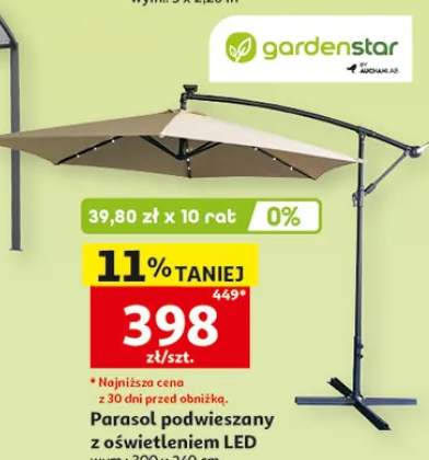 Parasol podwieszany z oświetleniem LED 300x240cm