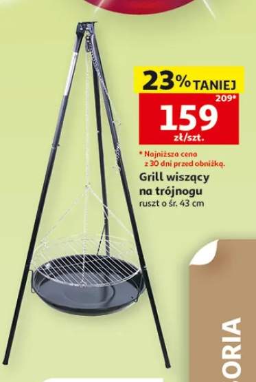 Grill wiszący na trójnogu ruszt o śr. 43cm
