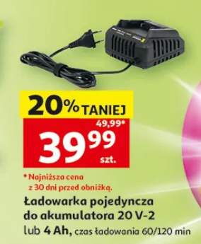 Ładowarka pojedyncza do akumulatora 20V-2 lub 4Ah czas ładowania 60/120min