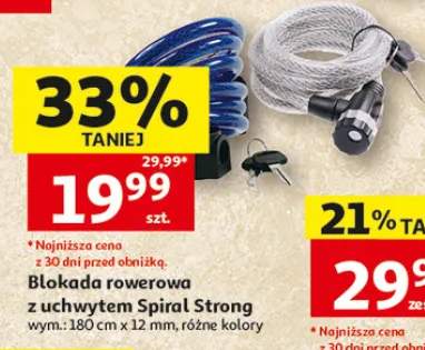 Blokada rowerowa z uchwytem Spiral Strong 180cmx12mm