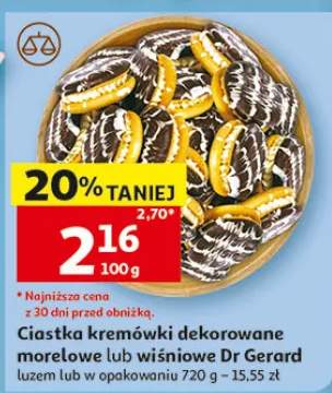 Ciastka kremówki dekorowane wiśniowe Dr Gerard