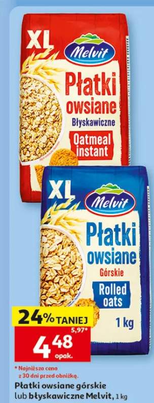 Płatki owsiane błyskawiczne Melvit