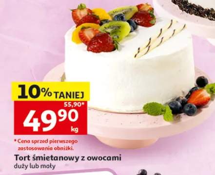 Tort śmietanowy z owocami Auchan duży lub mały