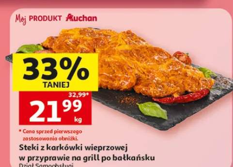 Steki z karkówki wieprzowej w przyprawie na grill po bałkańsku Auchan