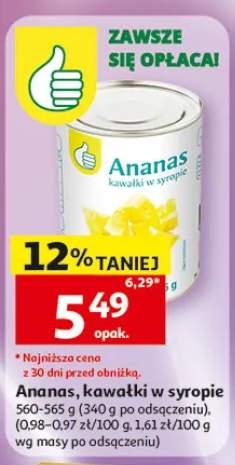 Ananas kawałki w syropie