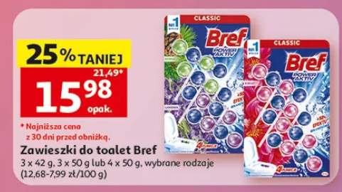 Zawieszki do toalet Bref Classic Power Aktiv 3x42g lub 3x50g lub 4x50g
