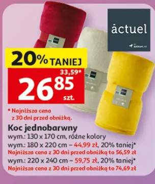 Koc jednobarwny actuel 220x240cm