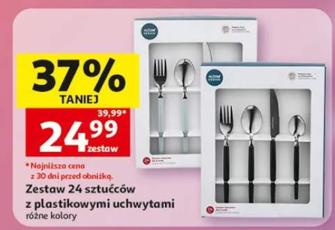 Zestaw 24 sztućców z plastikowymi uchwytami