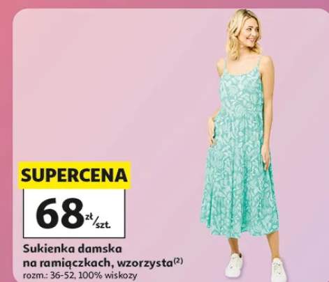 Sukienka damska na ramiączkach wzorzysta Inextenso rozm. 36-52 100% wiskozy