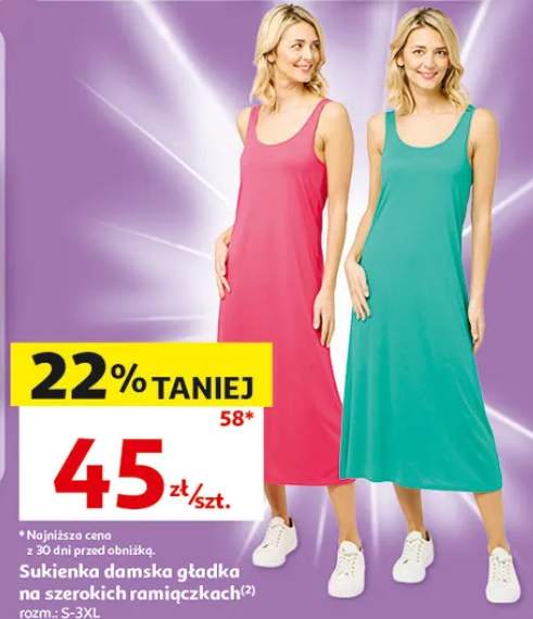 Sukienka damska gładka na szerokich ramiączkach Inextenso rozm. S-3XL