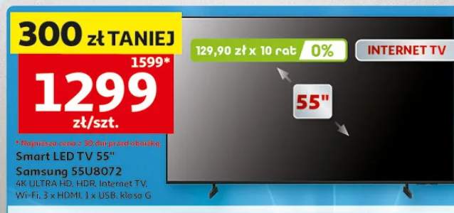 Telewizor Smart LED 55" Samsung 55U8072
