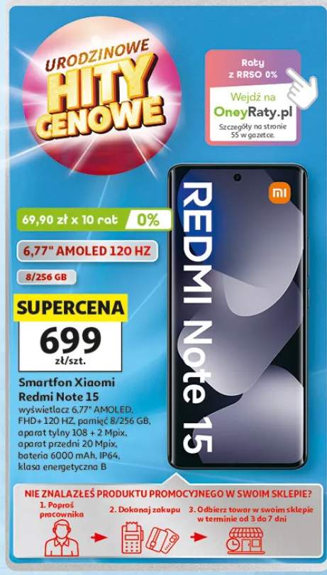 Smartfon Xiaomi Redmi Note 15 6,77" AMOLED 120Hz 8/256GB