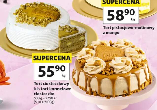Tort pistacjowo-malinowy z mango Auchan