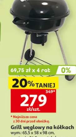 Grill węglowy na kółkach wym. 65,5x58x98cm ruszt o śr. 54,5cm stal chromowana Gardenstar