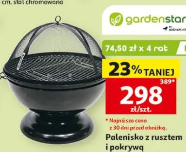Palenisko z rusztem i pokrywą wys. 66cm śr. 60cm paleniska śr. 54,5cm rusztu Gardenstar