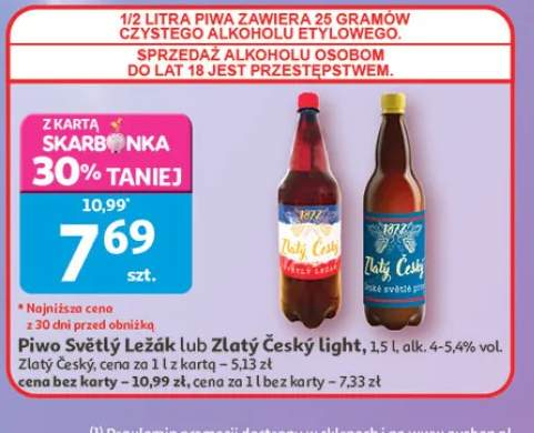 Piwo Zlatý Český light