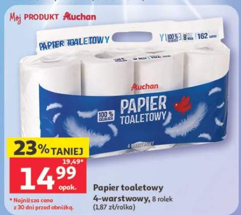 Papier toaletowy 4-warstwowy Auchan