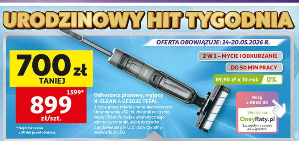 Odkurzacz pionowy myjący X-CLEAN 4 GF5035 TEFAL