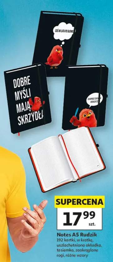 Notes A5 Rudzik 192 kartki w kratkę uszlachetniona okładka tasiemka zaokrąglone rogi