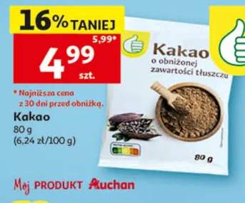 Kakao o obniżonej zawartości tłuszczu Auchan