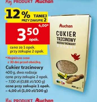 Cukier trzcinowy nierafinowany Auchan